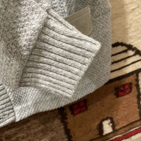 VTG Challenger cablekint and suede grey cardigan - Picture 10 of 10